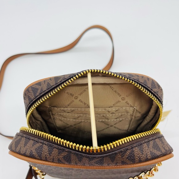 Michael Kors Medium NS Chain Xbody Bag Brown - Picture 9 of 11